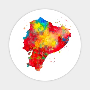 Ecuador Map Watercolor Painting Magnet